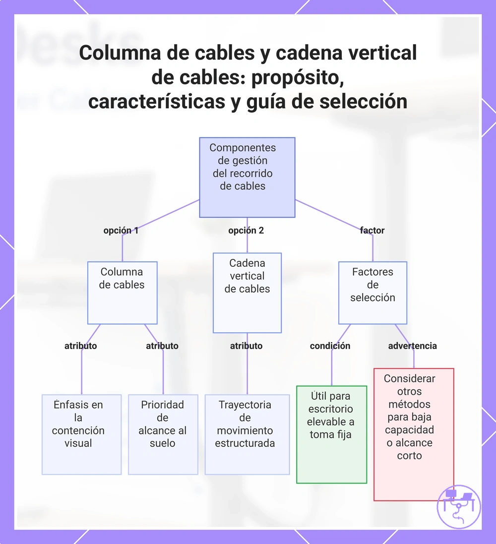 Columna de cables y cadena vertical de cables: propósito, características y guía de selección