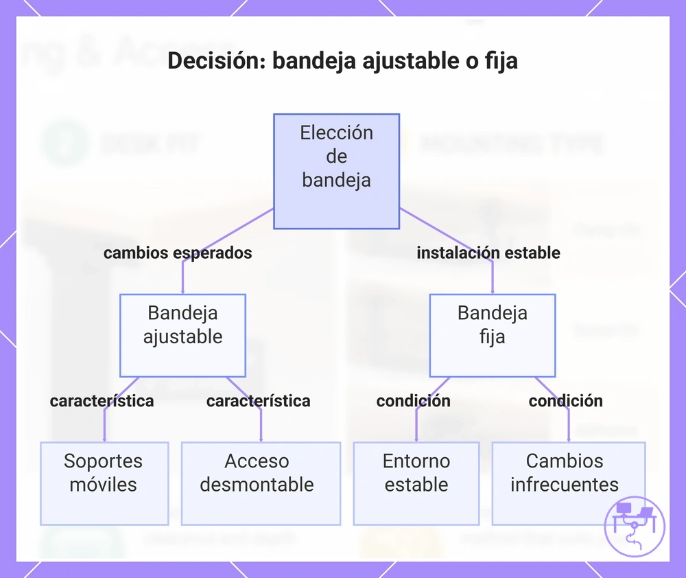 Decisión: bandeja ajustable o fija
