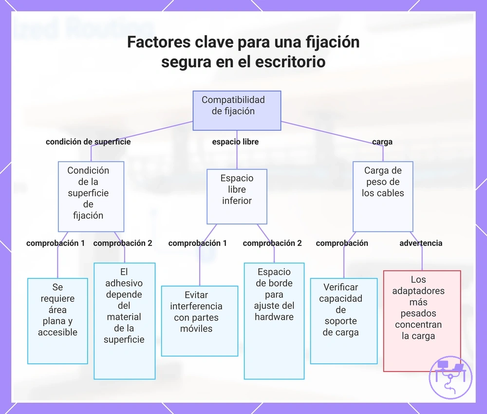 Factores clave para una fijación segura en el escritorio