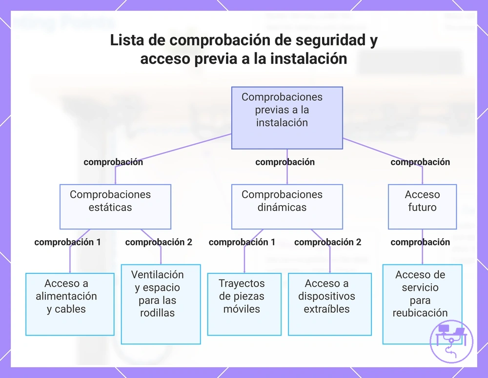 Lista de comprobación de seguridad y acceso previa a la instalación