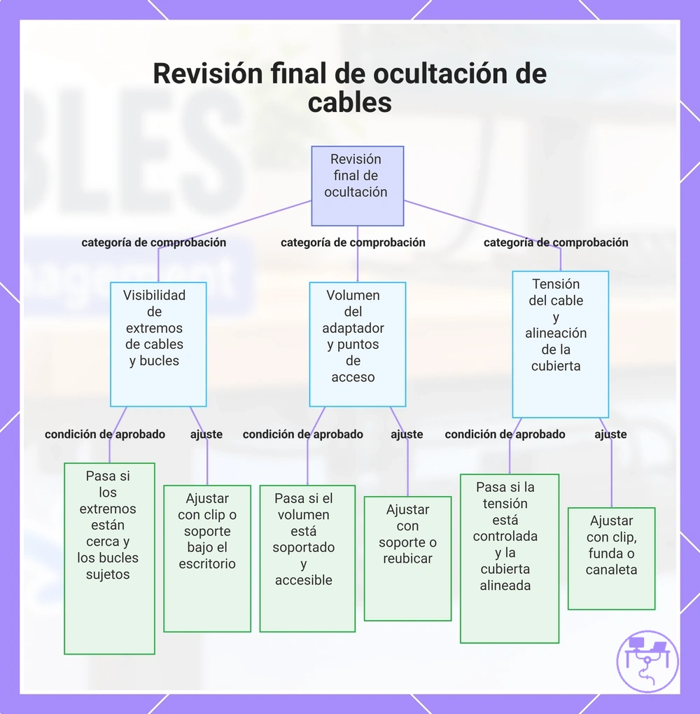 Revisión final de ocultación de cables