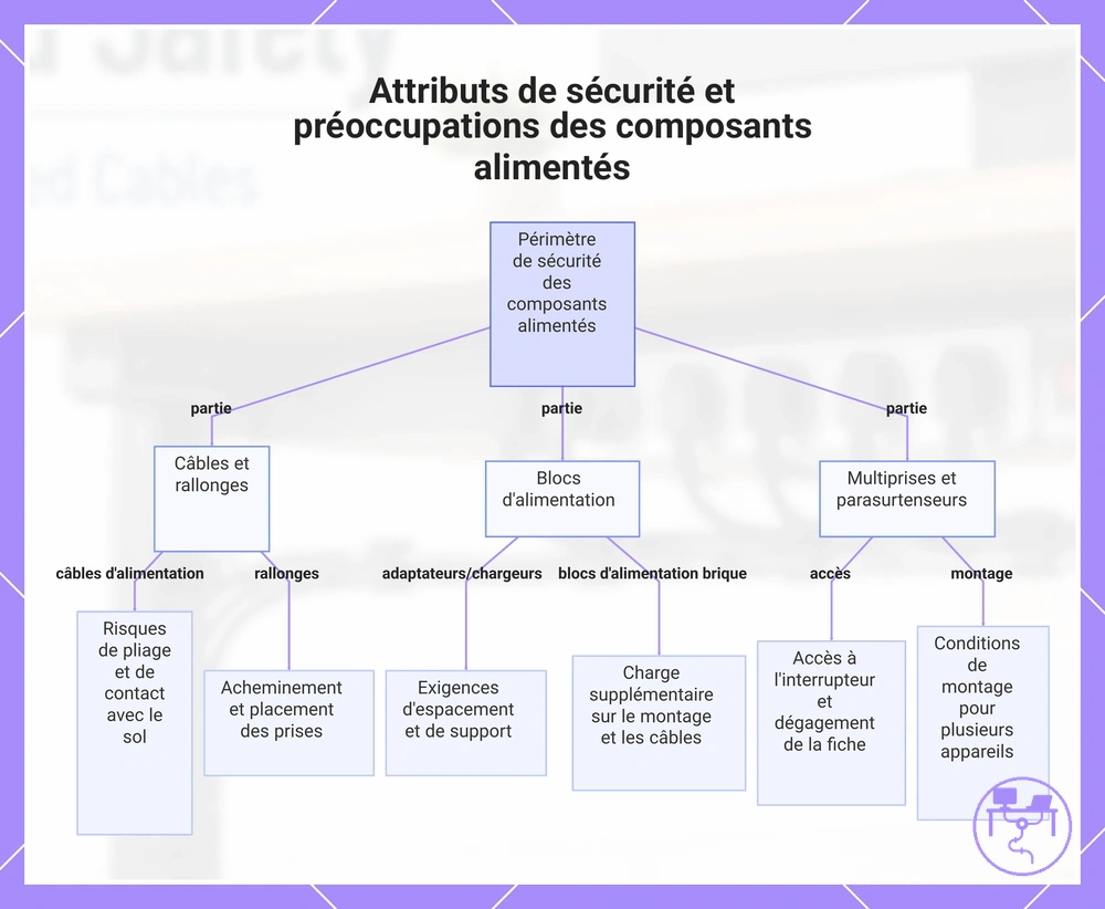Attributs de sécurité et préoccupations des composants alimentés
