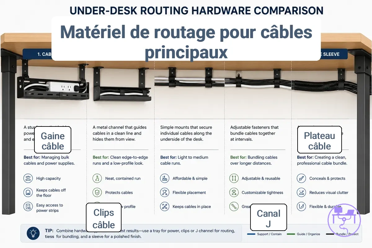 Choisir materiel acheminement trajet cables principal