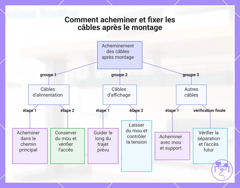 Comment acheminer et fixer les câbles après le montage