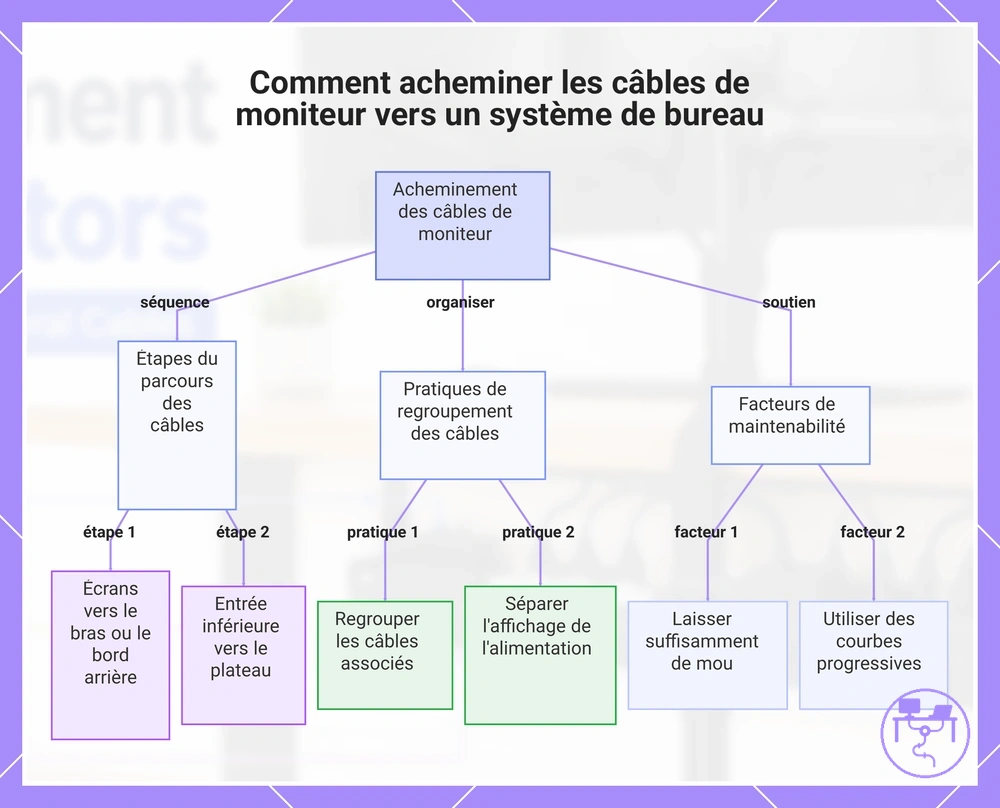Comment acheminer les câbles de moniteur vers un système de bureau