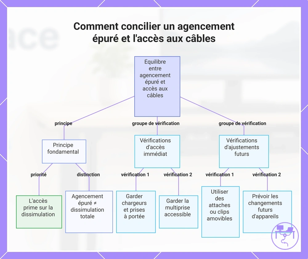 Comment concilier un agencement épuré et l'accès aux câbles