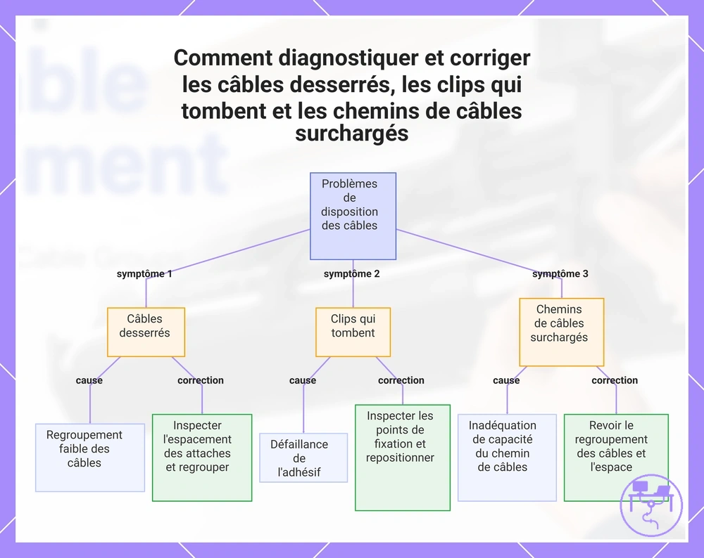 Comment diagnostiquer et corriger les câbles desserrés, les clips qui tombent et les chemins de câbles surchargés