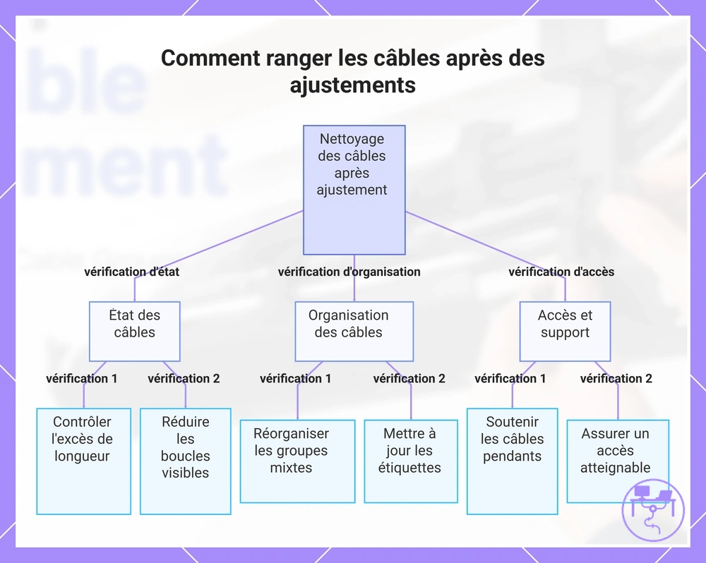 Comment ranger les câbles après des ajustements