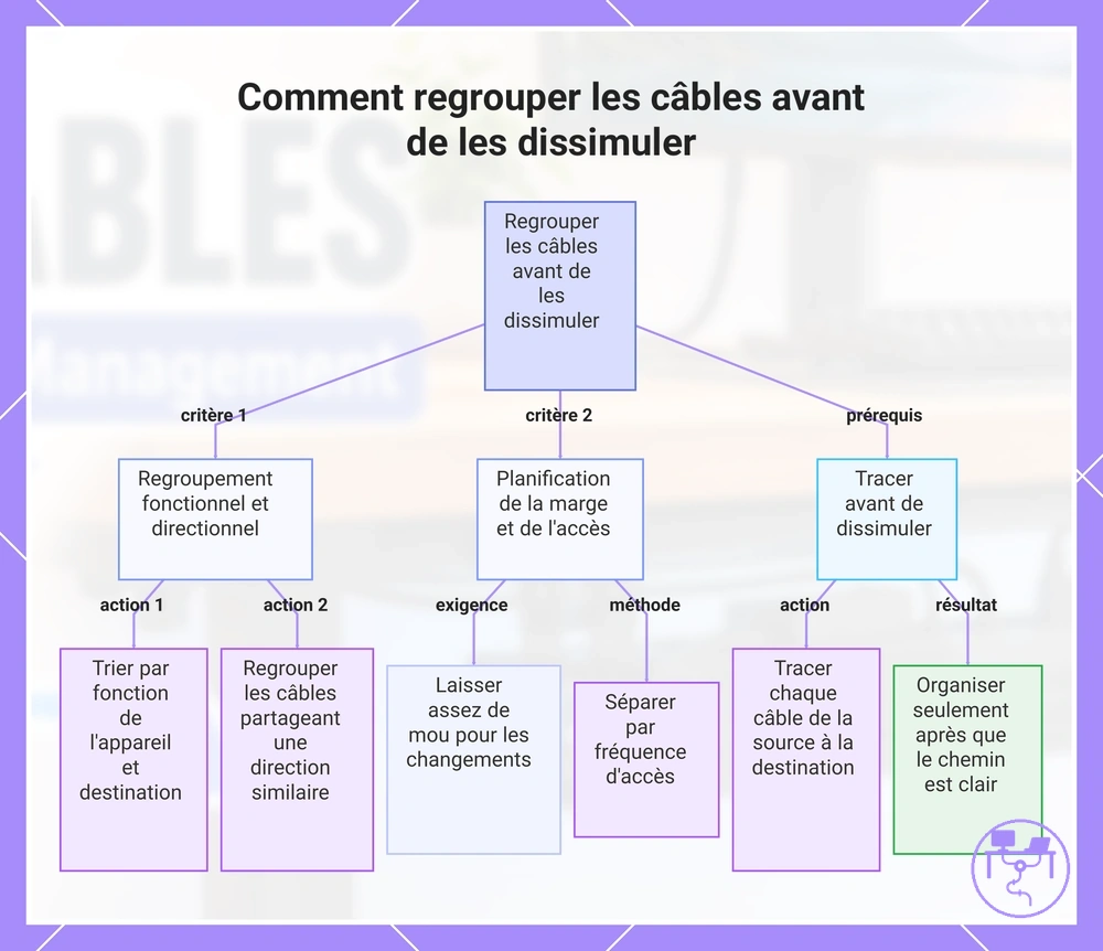 Comment regrouper les câbles avant de les dissimuler