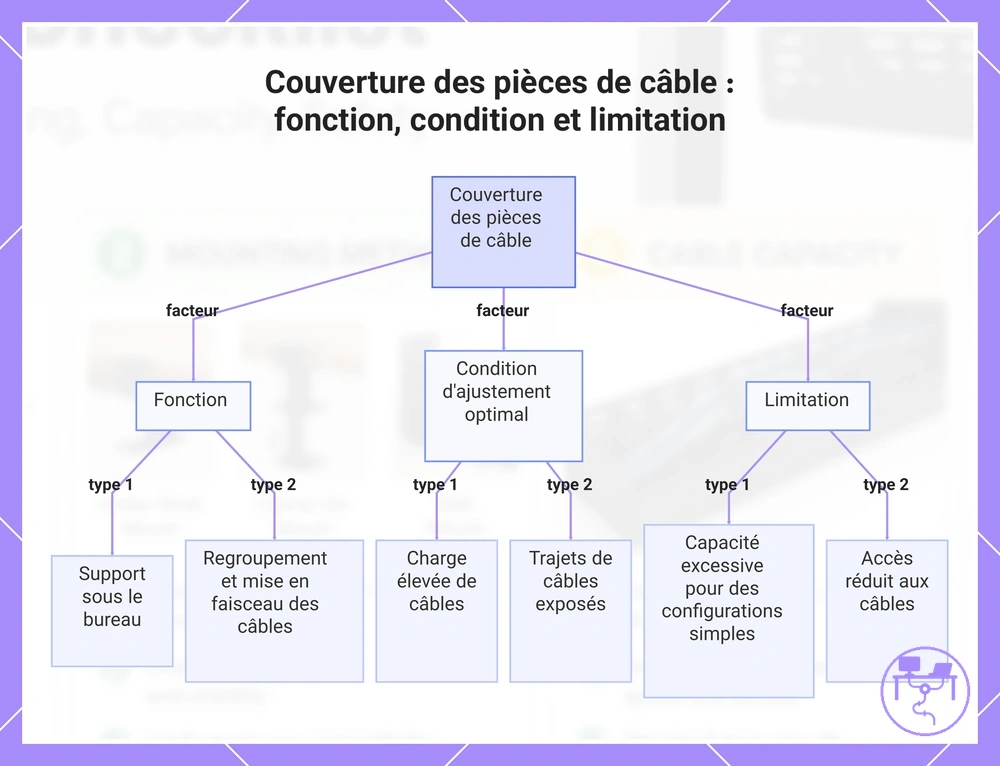 Couverture des pièces de câble : fonction, condition et limitation