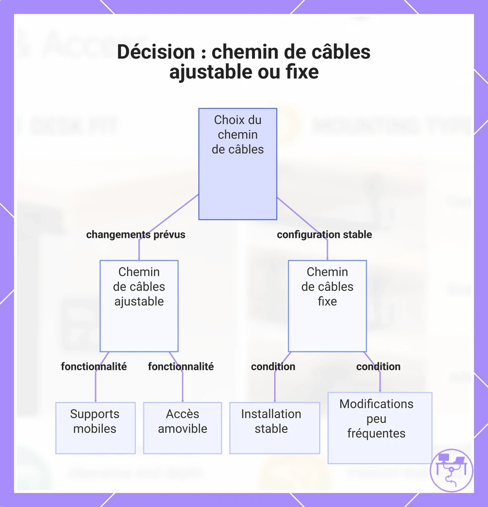 Décision : chemin de câbles ajustable ou fixe