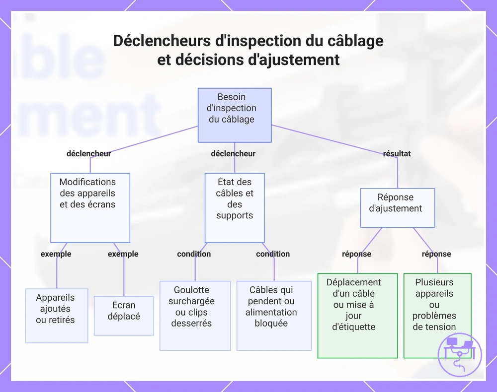 Déclencheurs d'inspection du câblage et décisions d'ajustement