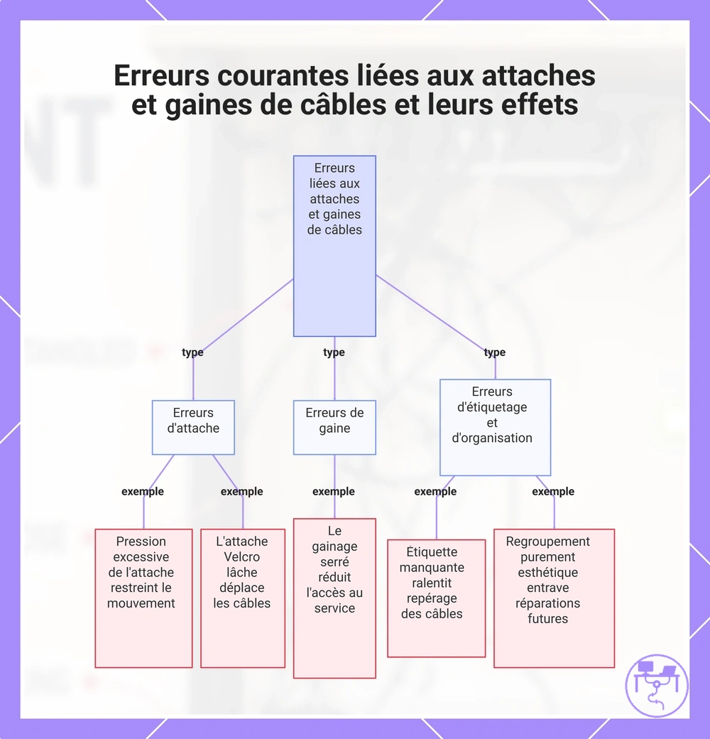 Erreurs courantes liées aux attaches et gaines de câbles et leurs effets
