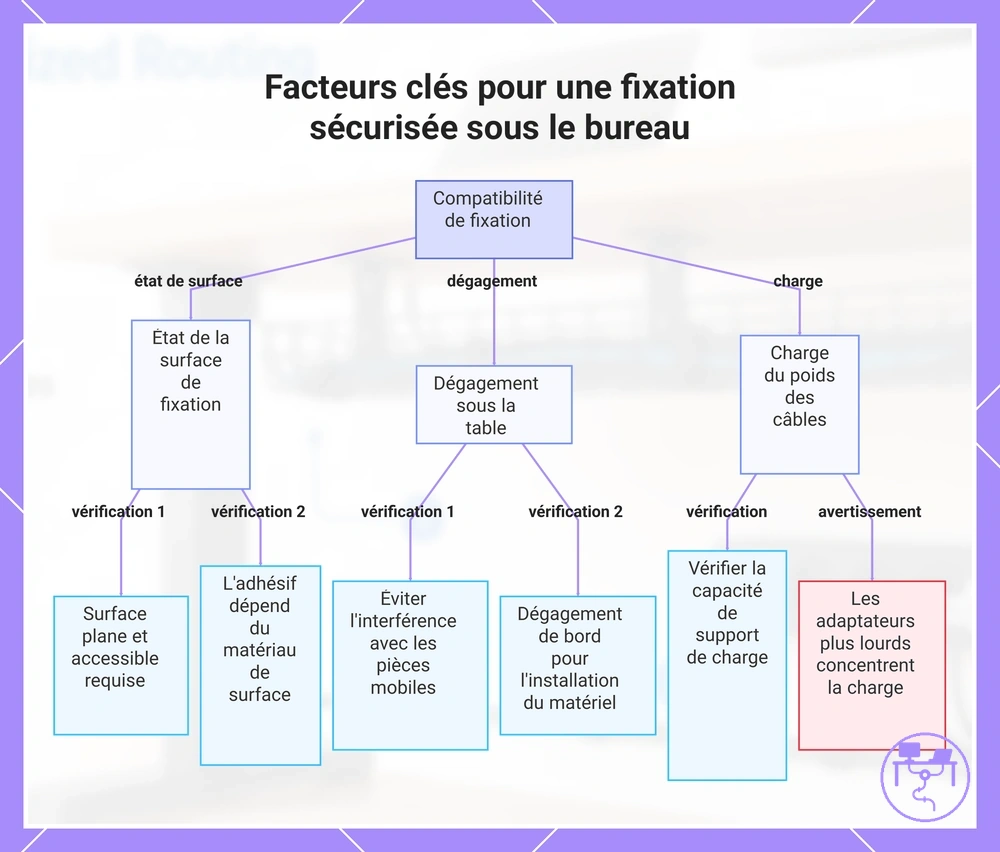 Facteurs clés pour une fixation sécurisée sous le bureau