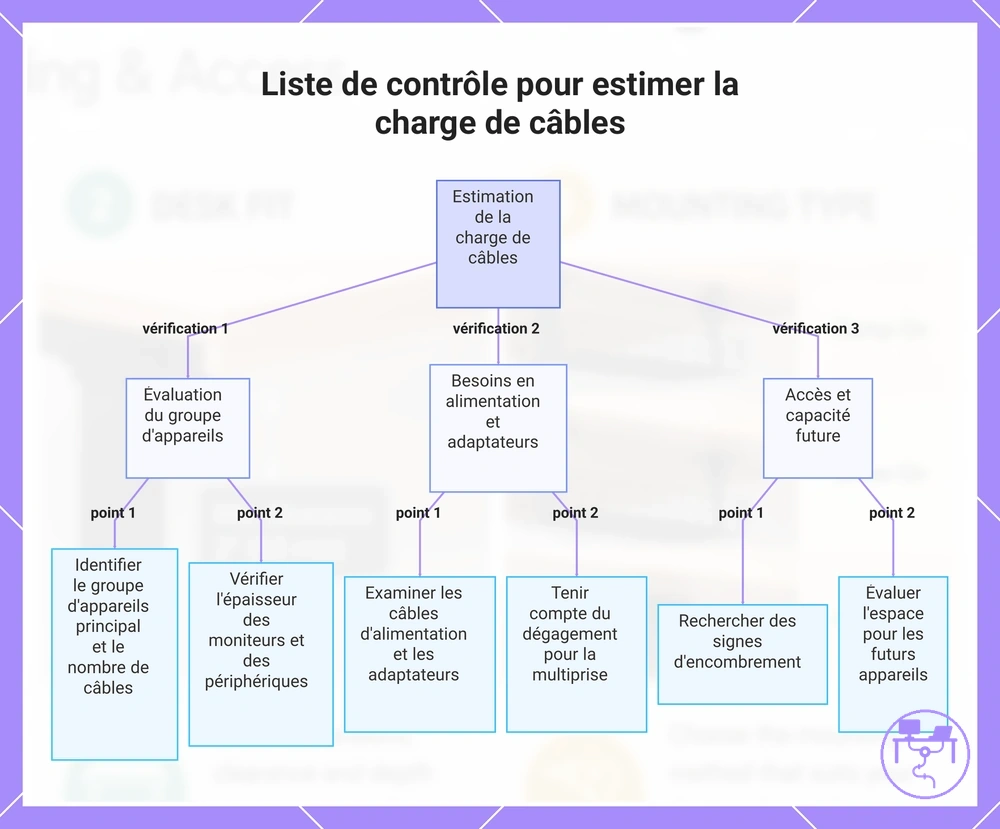Liste de contrôle pour estimer la charge de câbles