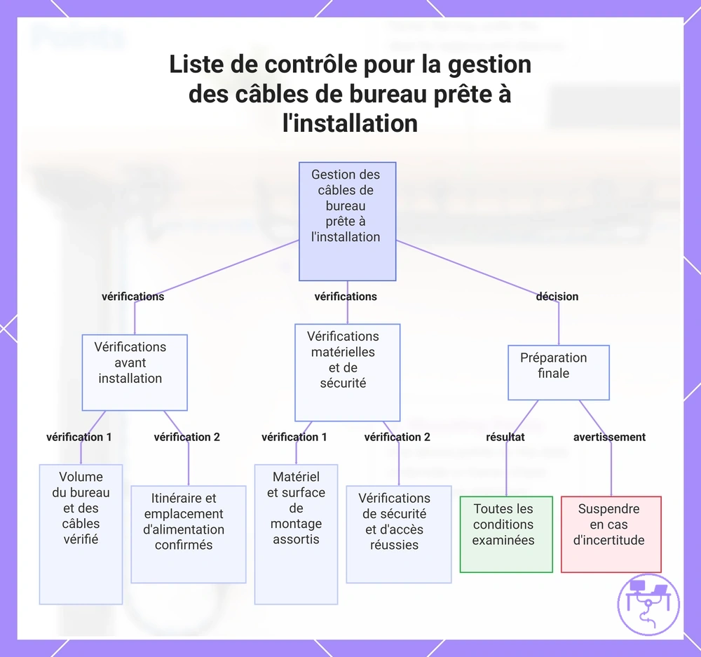 Liste de contrôle pour la gestion des câbles de bureau prête à l'installation