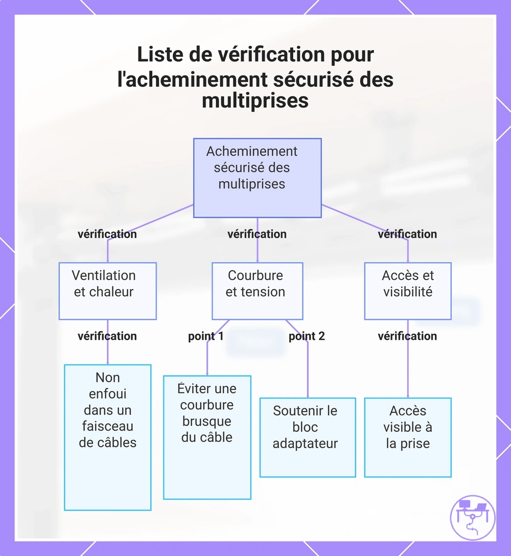 Liste de vérification pour l'acheminement sécurisé des multiprises