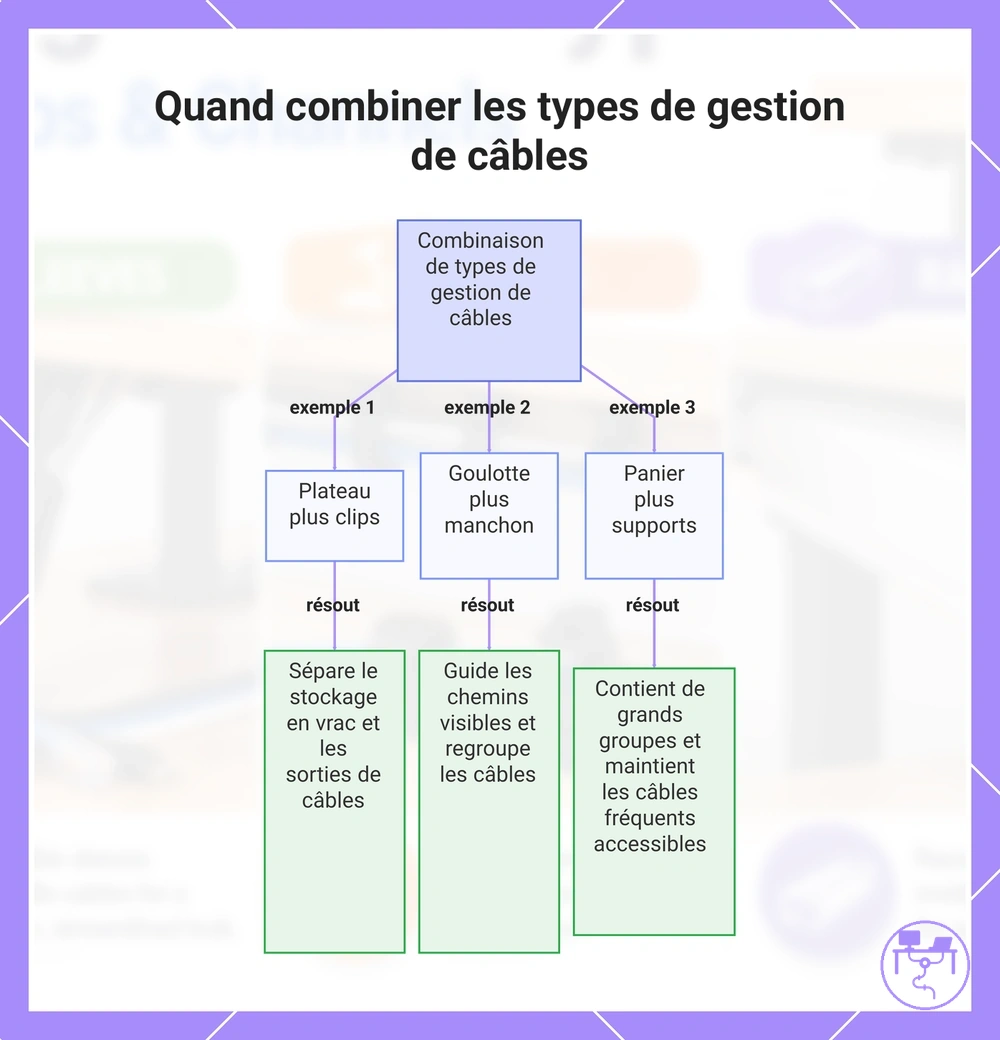 Quand combiner les types de gestion de câbles