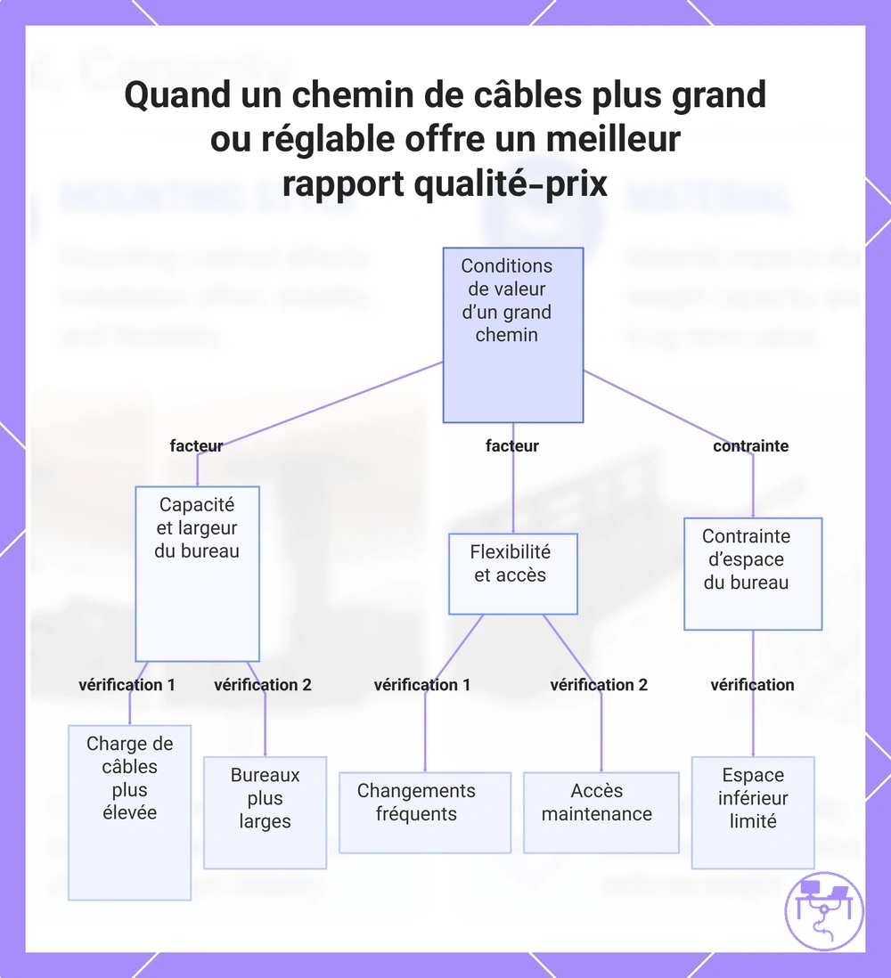 Quand un chemin de câbles plus grand ou réglable offre un meilleur rapport qualité-prix