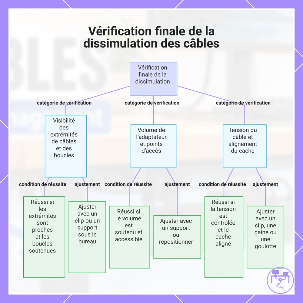 Vérification finale de la dissimulation des câbles