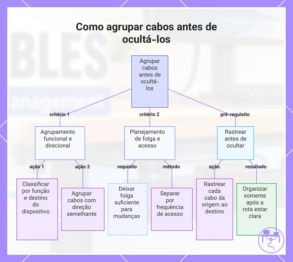Como agrupar cabos antes de ocultá-los