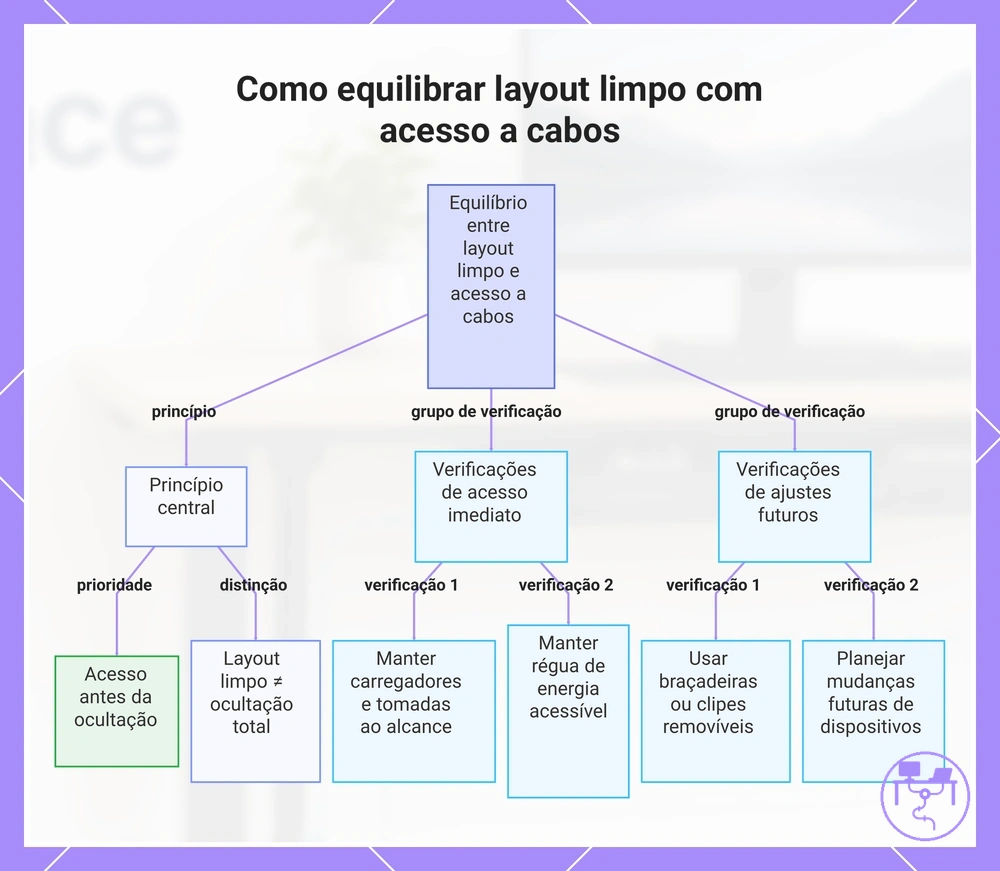 Como equilibrar layout limpo com acesso a cabos
