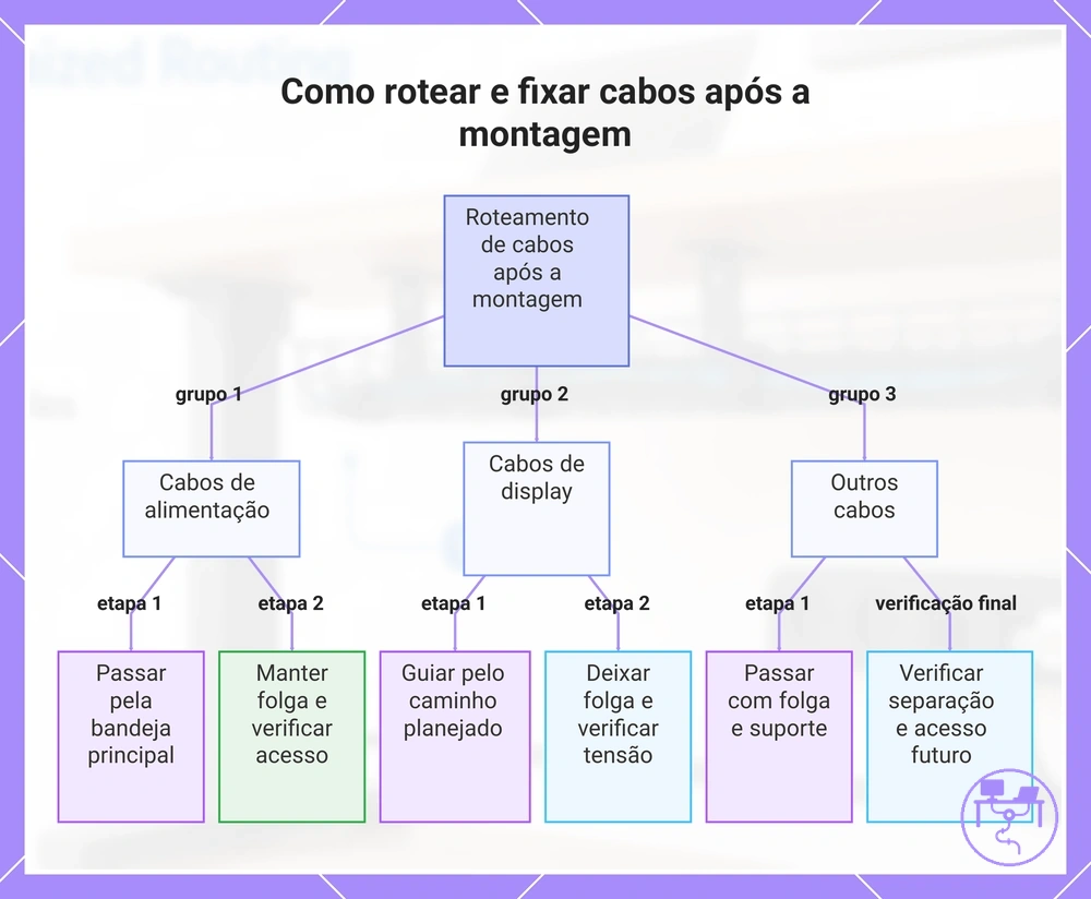 Como rotear e fixar cabos após a montagem