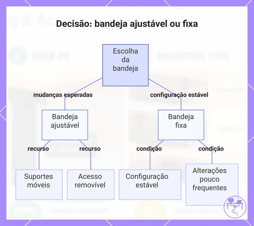 Decisão: bandeja ajustável ou fixa
