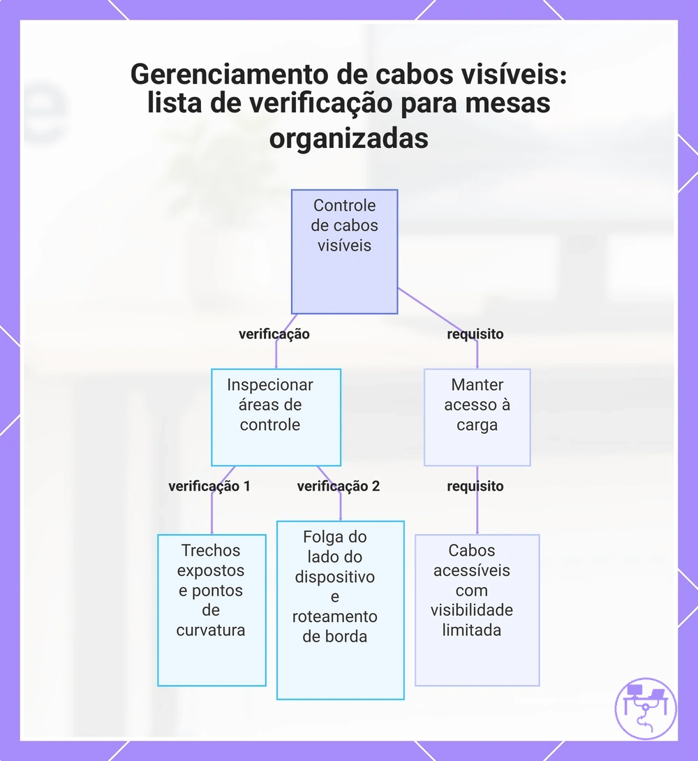 Gerenciamento de cabos visíveis: lista de verificação para mesas organizadas