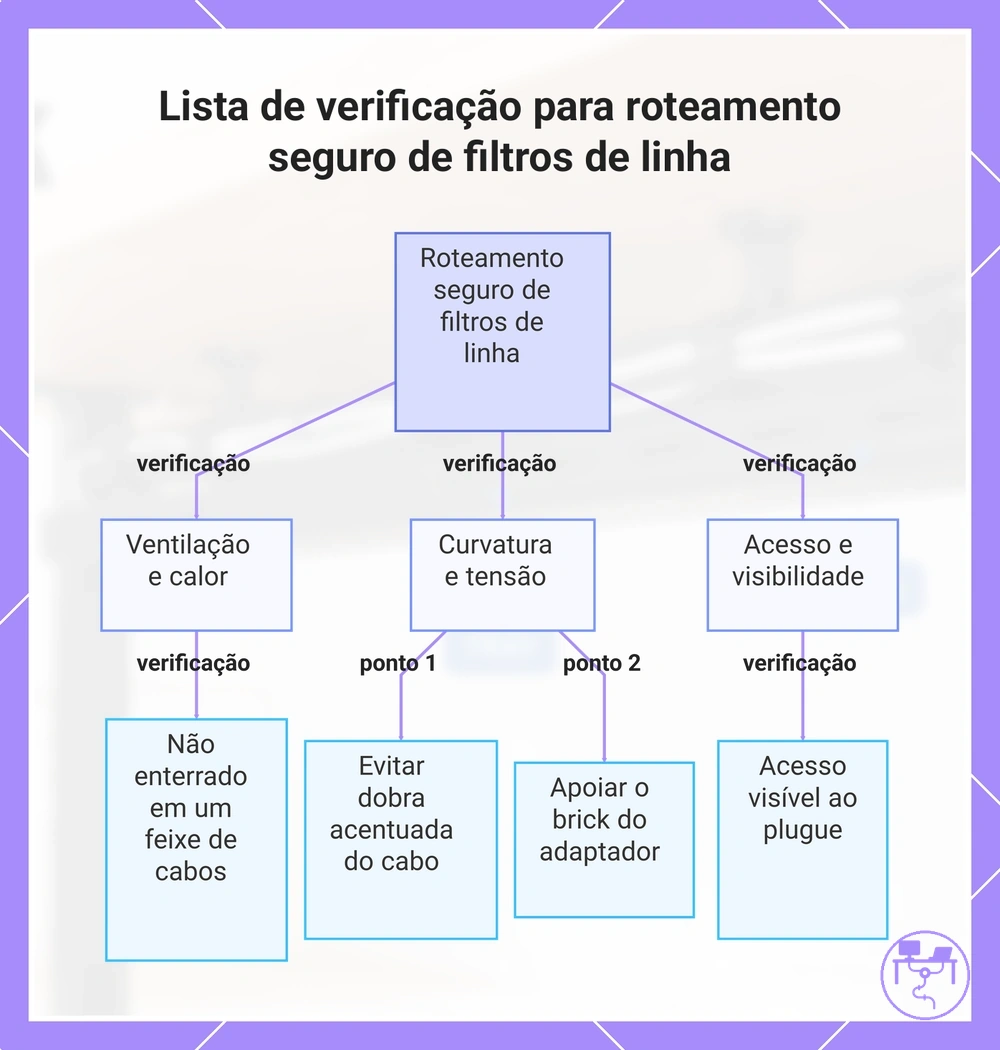 Lista de verificação para roteamento seguro de filtros de linha