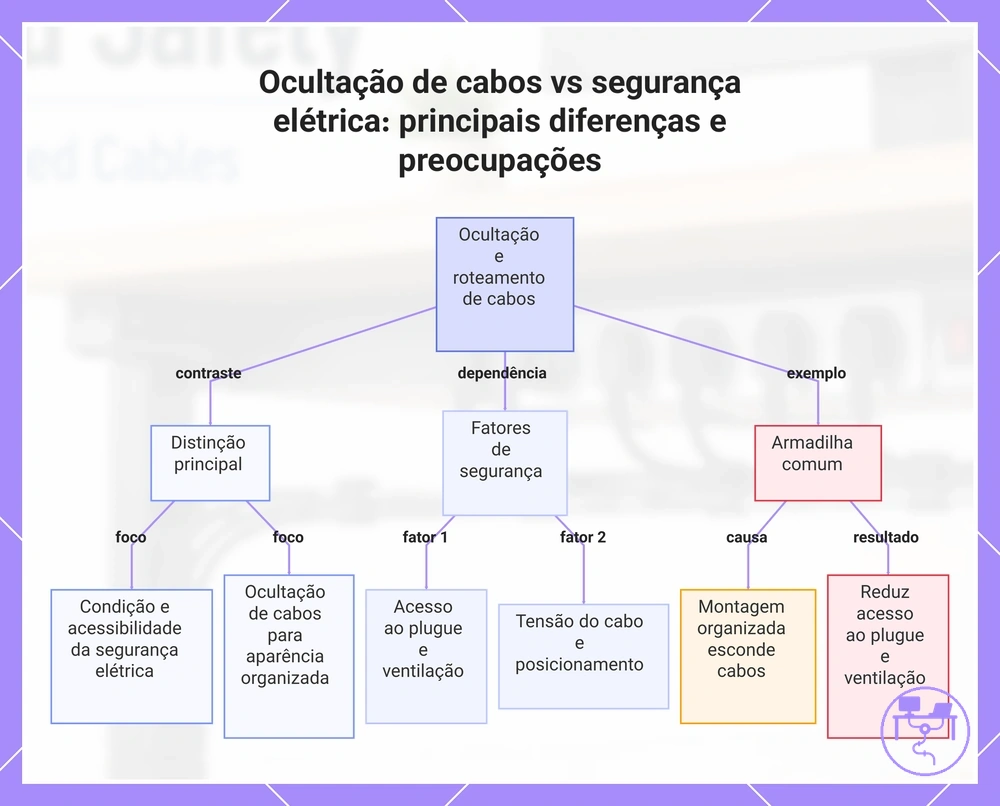 Ocultação de cabos vs segurança elétrica: principais diferenças e preocupações