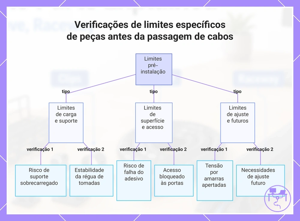 Verificações de limites específicos de peças antes da passagem de cabos