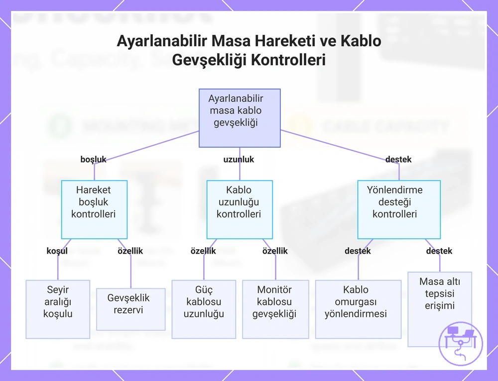 Ayarlanabilir Masa Hareketi ve Kablo Gevşekliği Kontrolleri