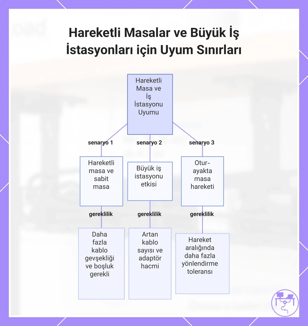 Hareketli Masalar ve Büyük İş İstasyonları için Uyum Sınırları