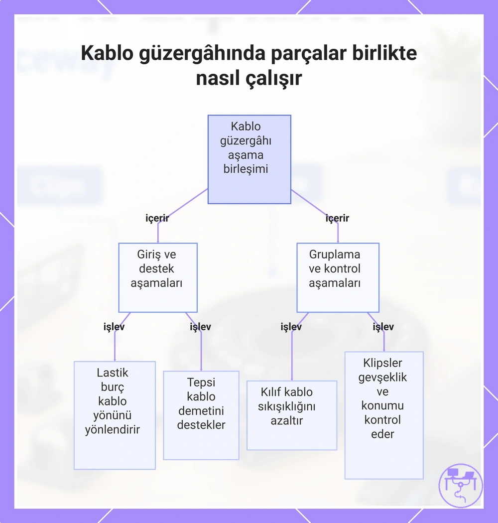 Kablo güzergâhında parçalar birlikte nasıl çalışır