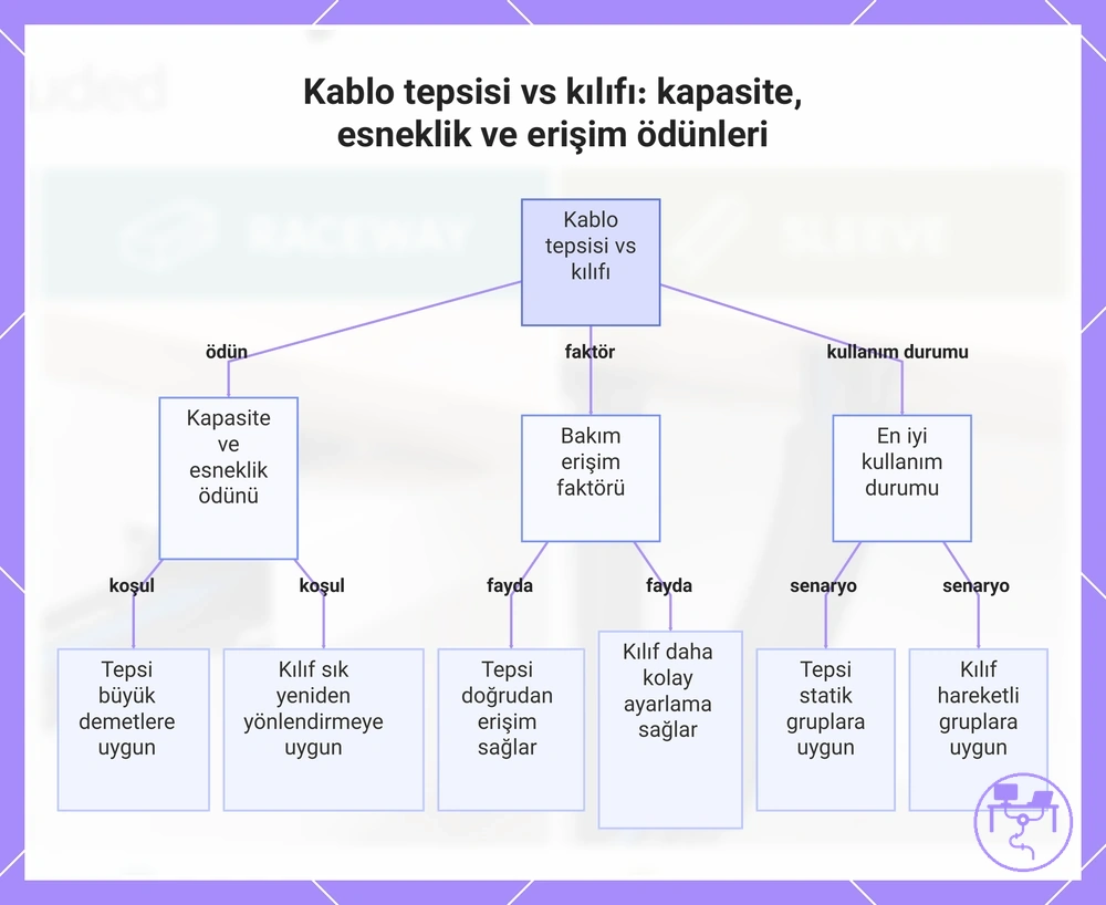 Kablo tepsisi vs kılıfı: kapasite, esneklik ve erişim ödünleri