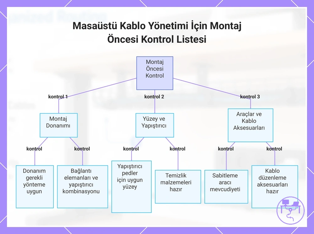 Masaüstü Kablo Yönetimi İçin Montaj Öncesi Kontrol Listesi