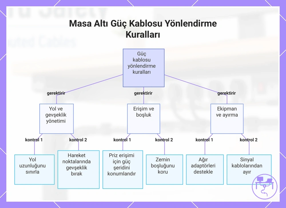Masa Altı Güç Kablosu Yönlendirme Kuralları