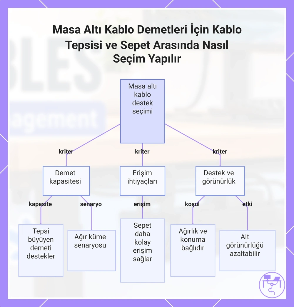 Masa Altı Kablo Demetleri İçin Kablo Tepsisi ve Sepet Arasında Nasıl Seçim Yapılır