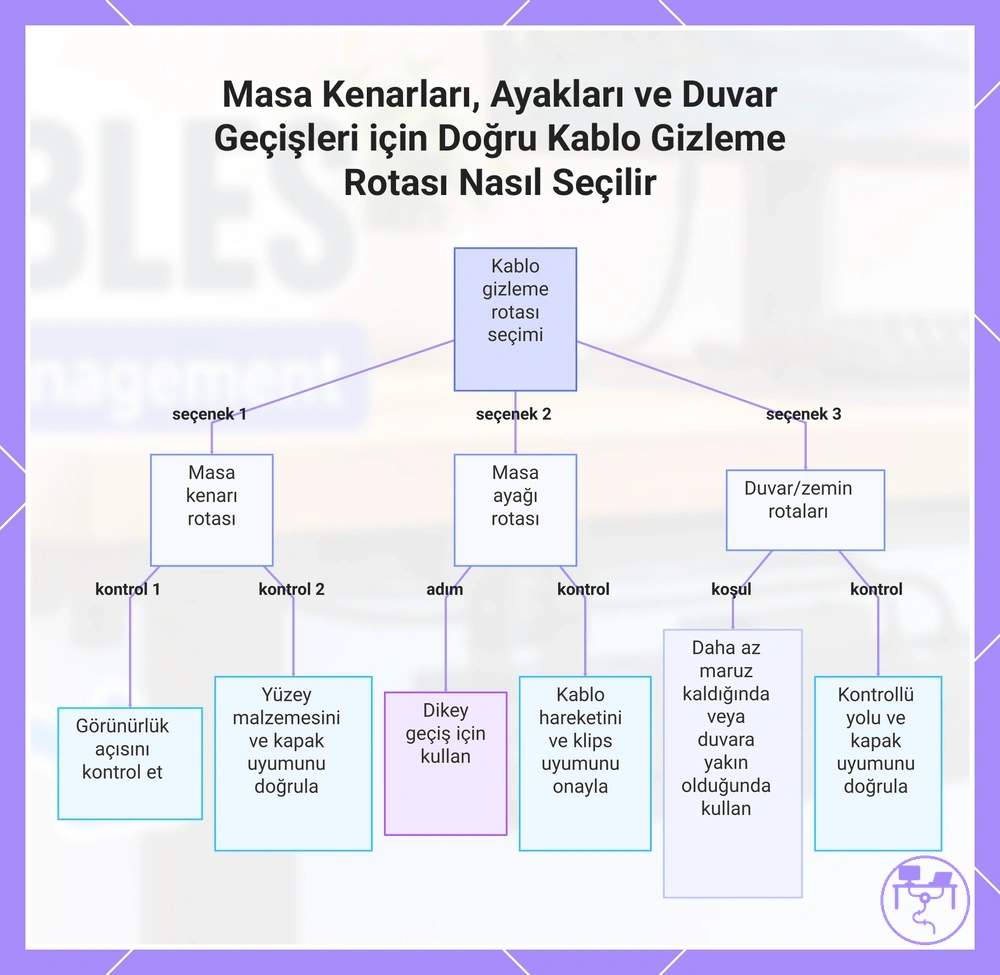 Masa Kenarları, Ayakları ve Duvar Geçişleri için Doğru Kablo Gizleme Rotası Nasıl Seçilir