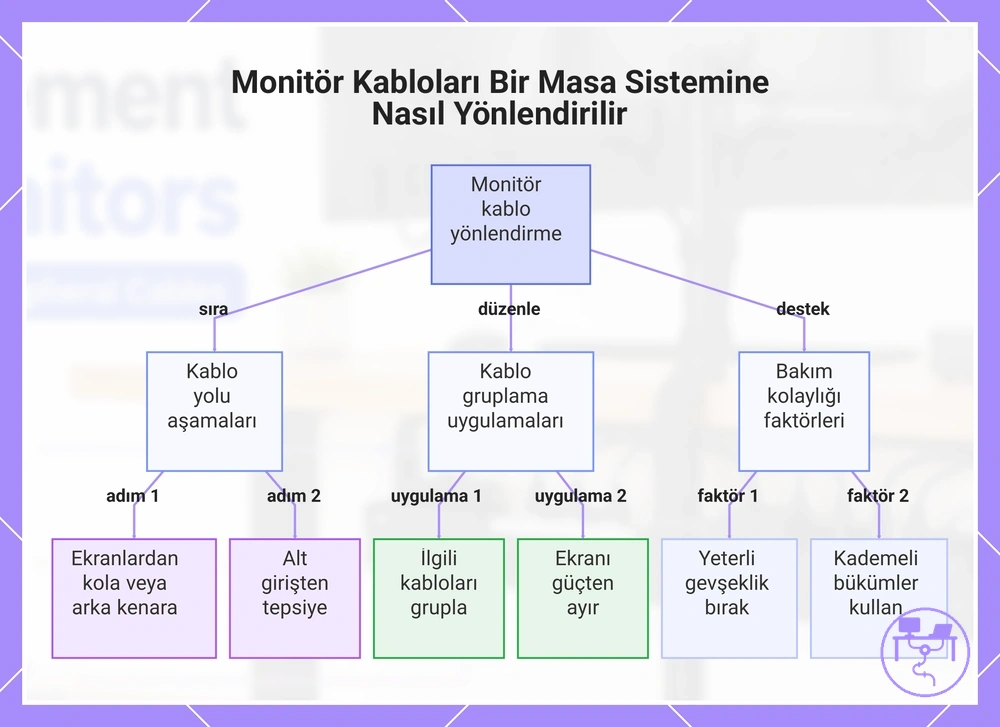 Monitör Kabloları Bir Masa Sistemine Nasıl Yönlendirilir