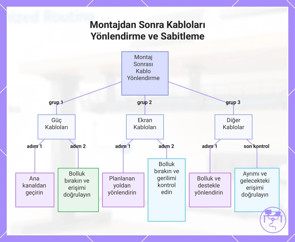 Montajdan Sonra Kabloları Yönlendirme ve Sabitleme