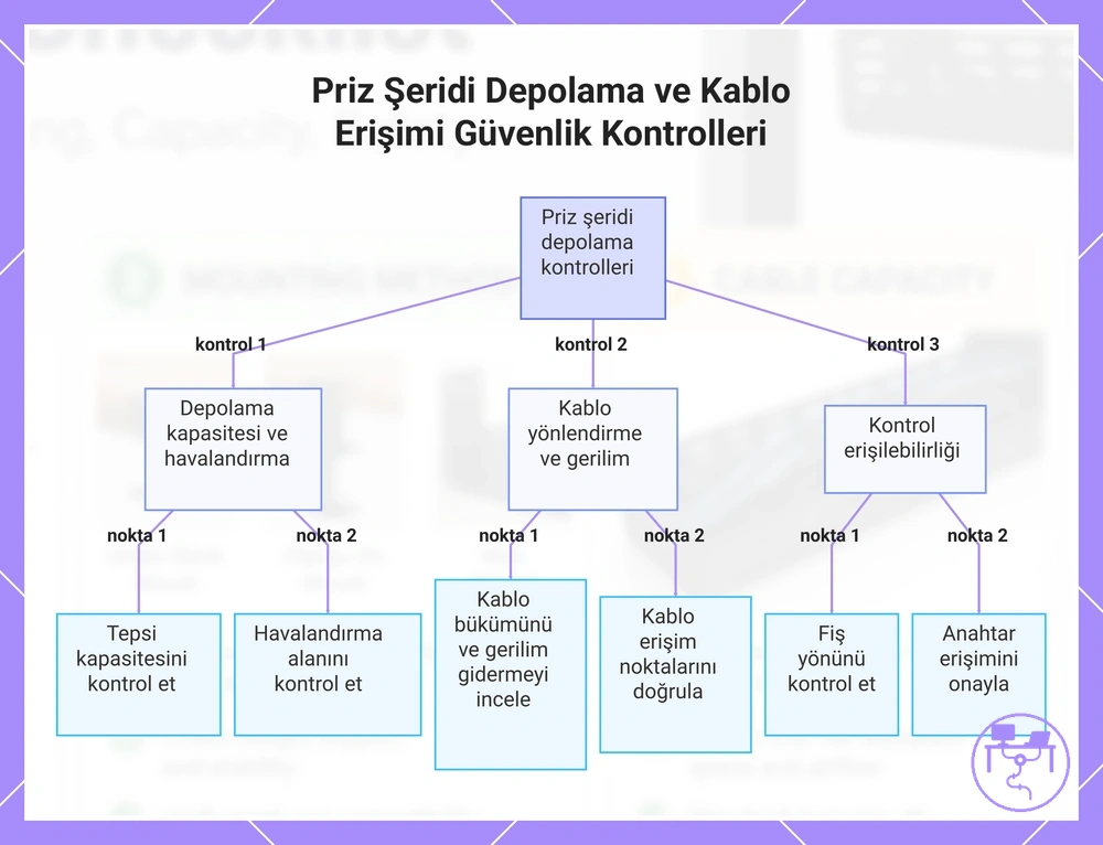 Priz Şeridi Depolama ve Kablo Erişimi Güvenlik Kontrolleri